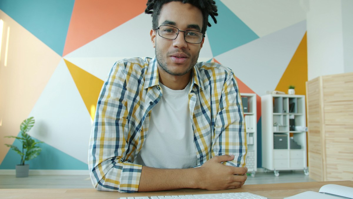 Builder on a video call